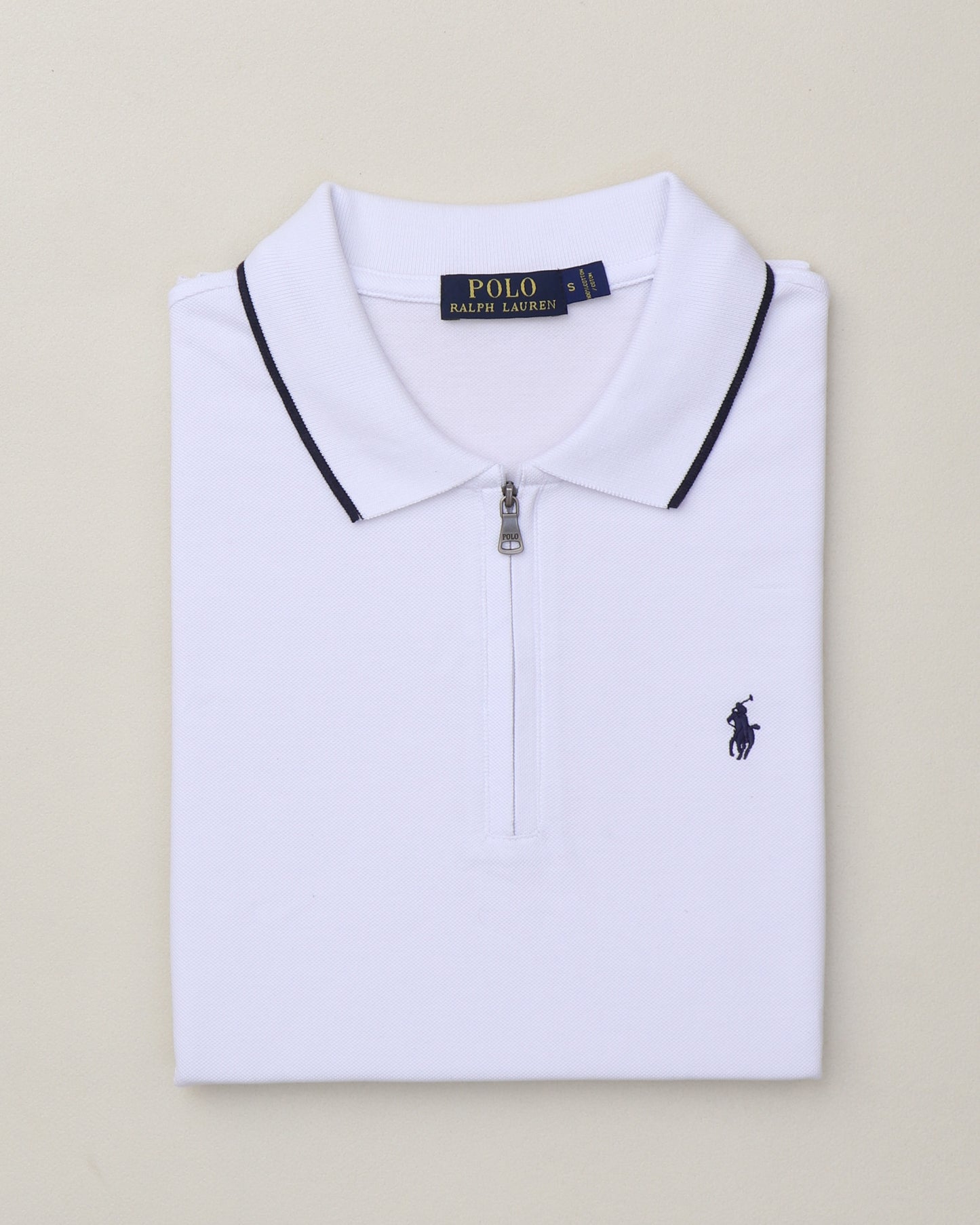 polo shirt rl avec zip en coton piqué rl02