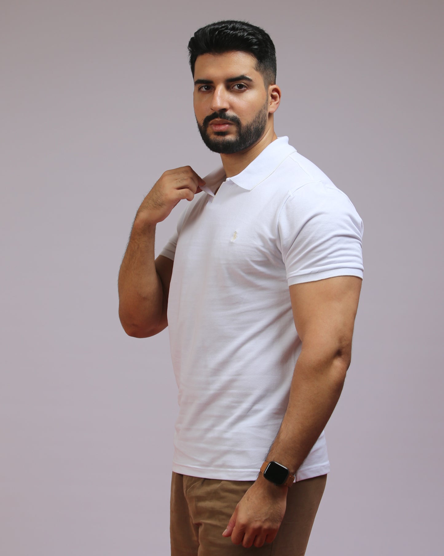 polo shirt rl col v en coton piqué rl01