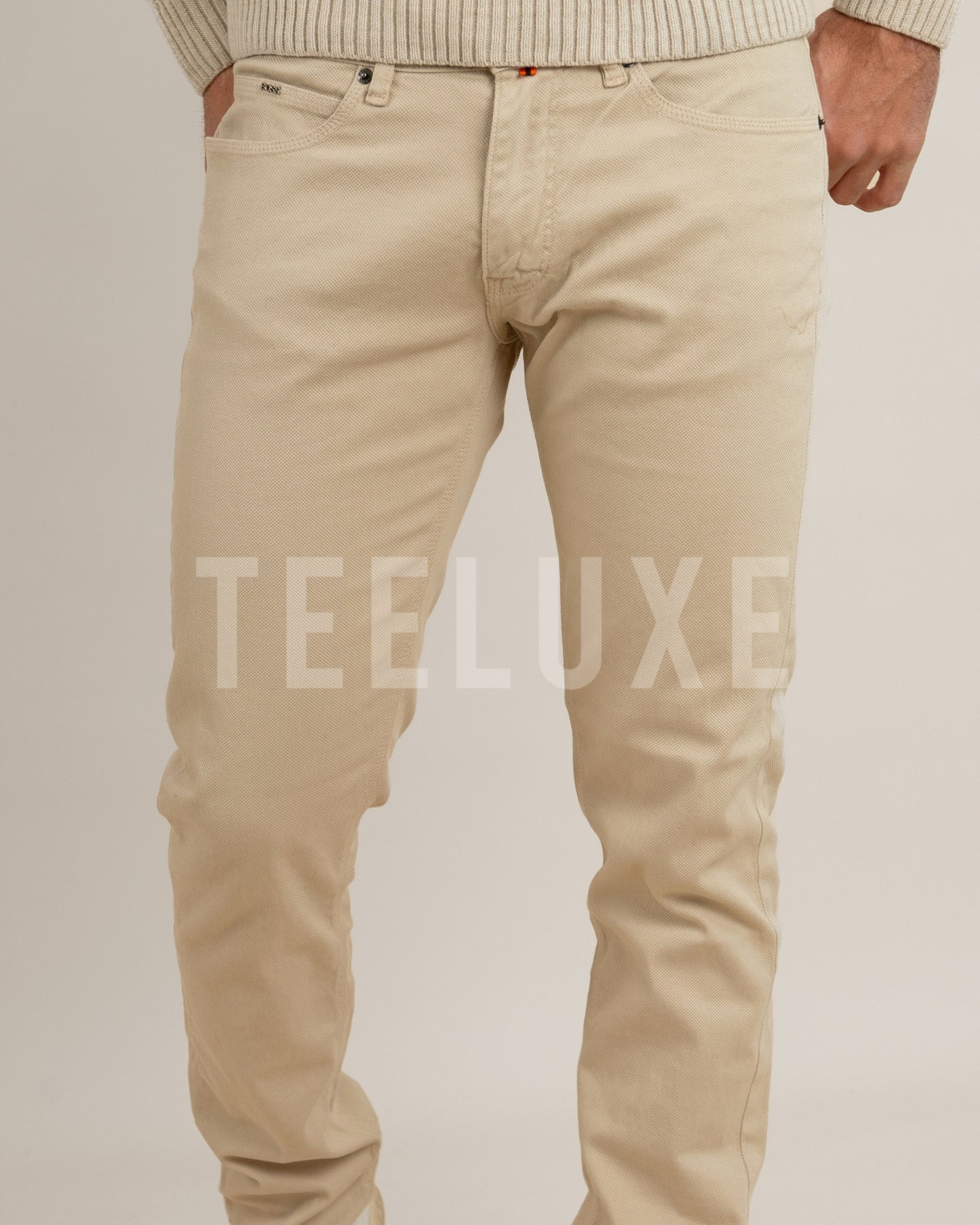 pantalon bss chino piqué - beige clair