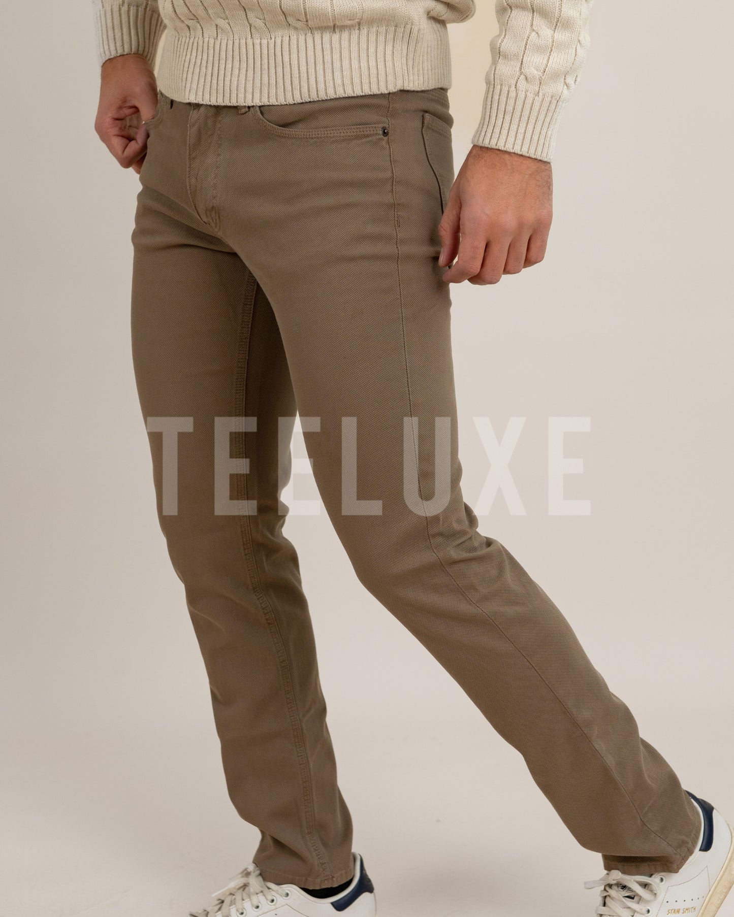 pantalon bss chino piqué - marron