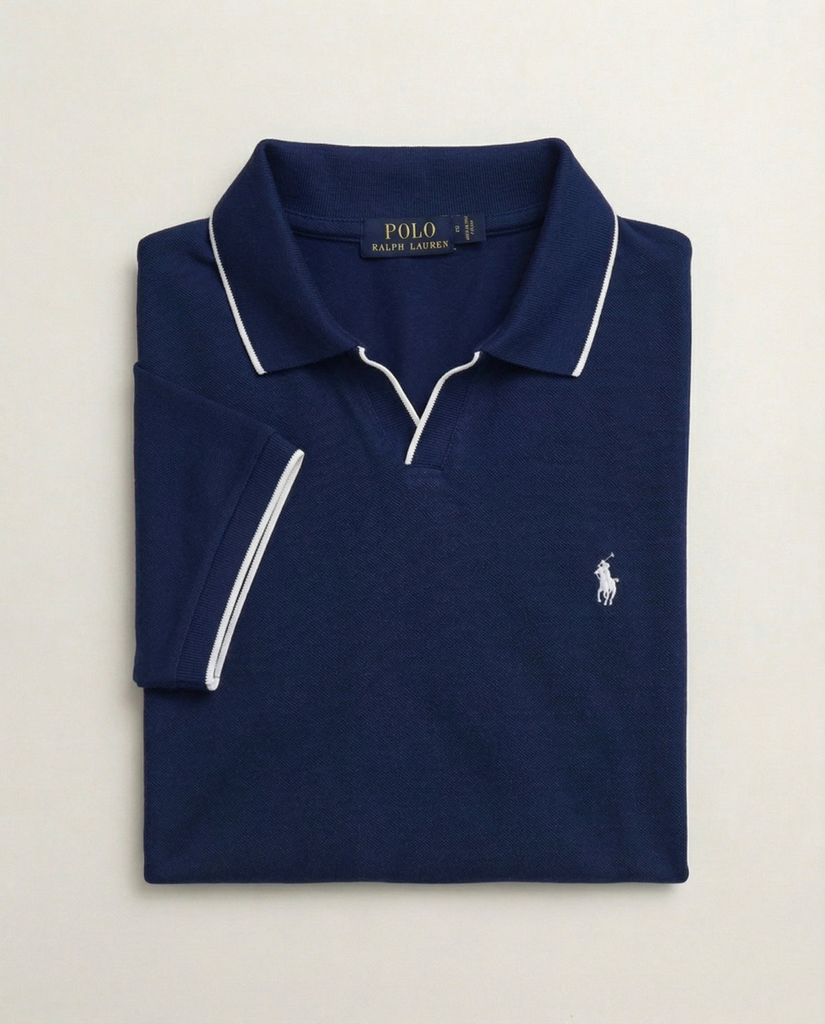 rl01 v-neck polo shirt in cotton piqué