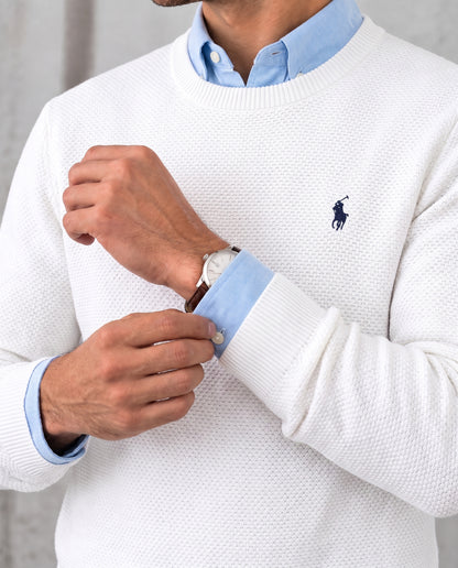 Pull tricot pique col cond