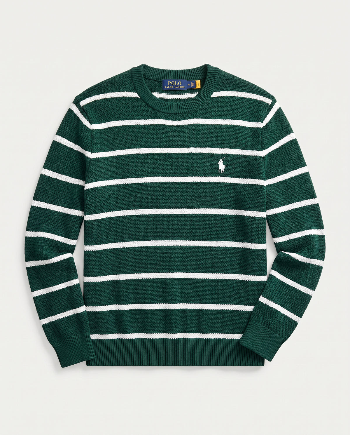 pull rl rayé en coton piqué