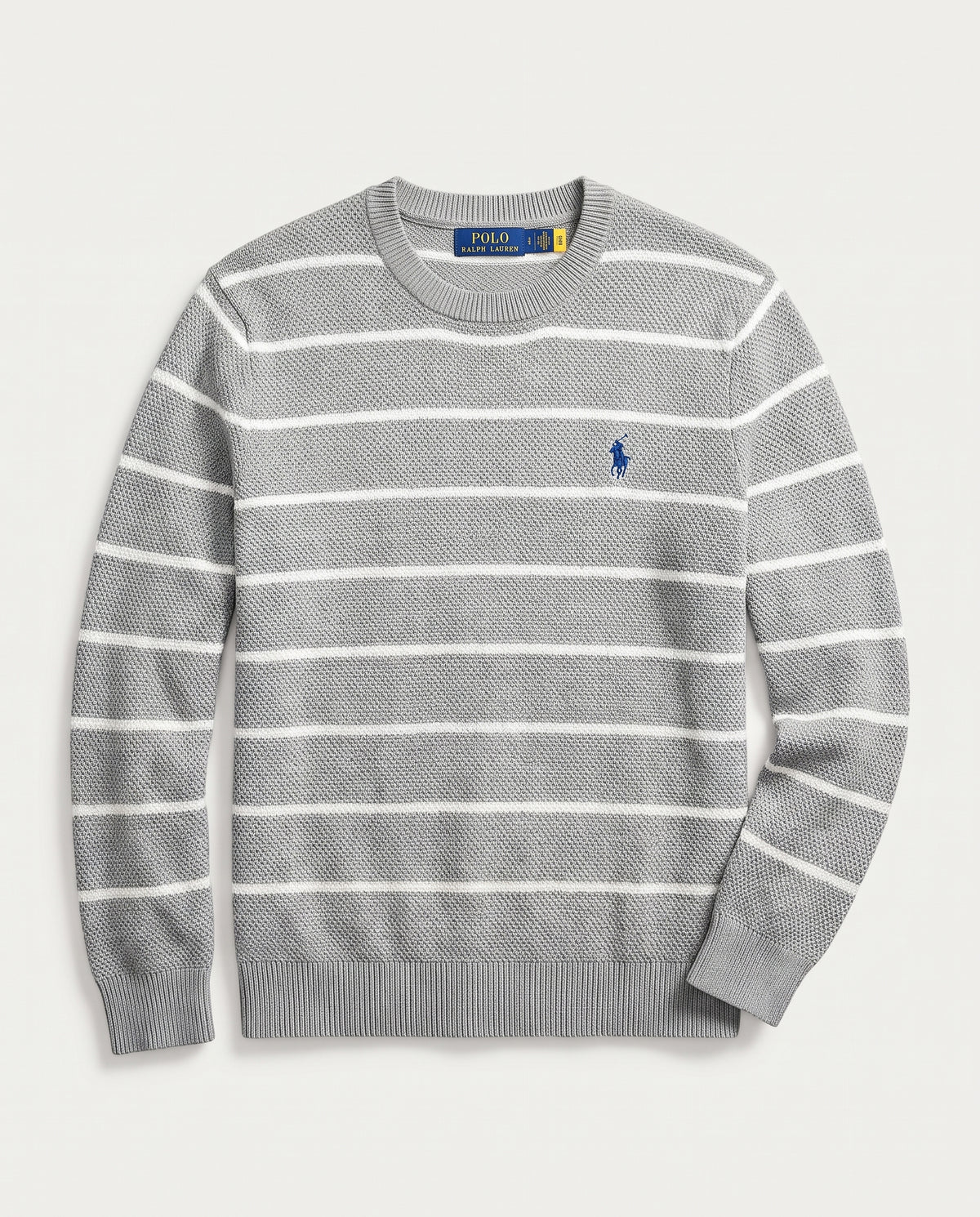 pull rl rayé en coton piqué