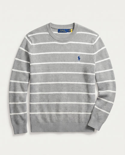 Pull RL rayé en coton piqué