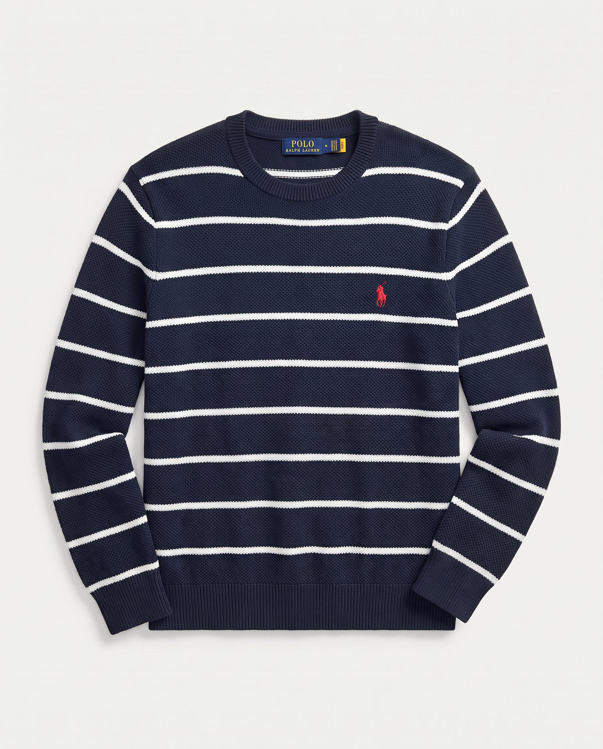 pull rl rayé en coton piqué