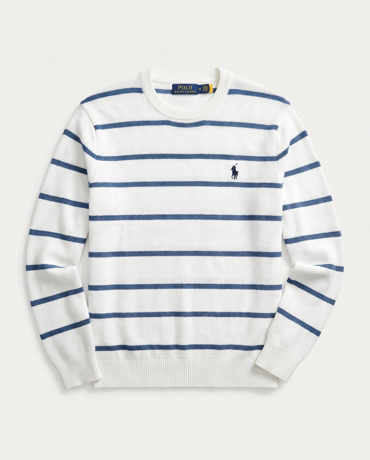 pull rl rayé en coton piqué