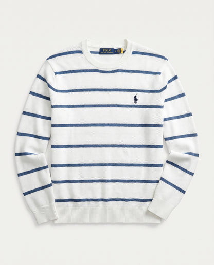 Pull RL rayé en coton piqué