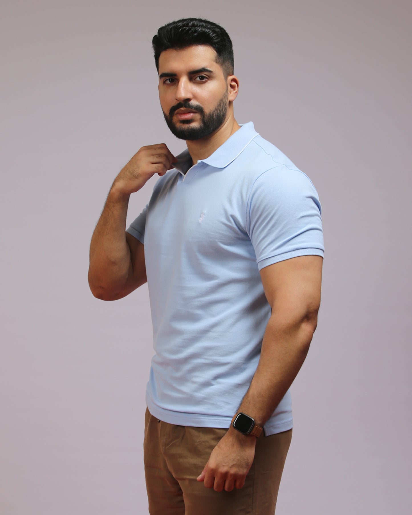 polo shirt rl col v en coton piqué rl01