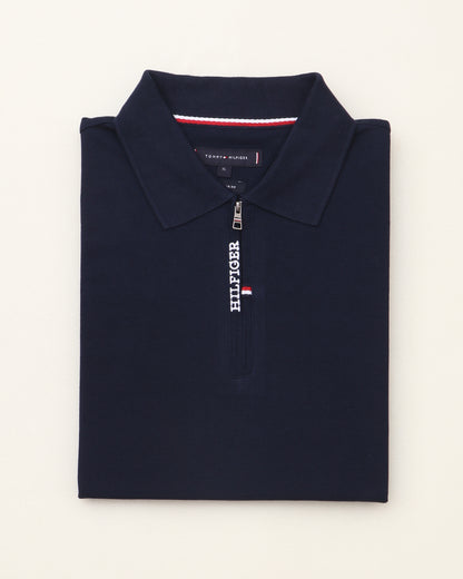 Polo shirt TH avec zip en coton piqué TH03