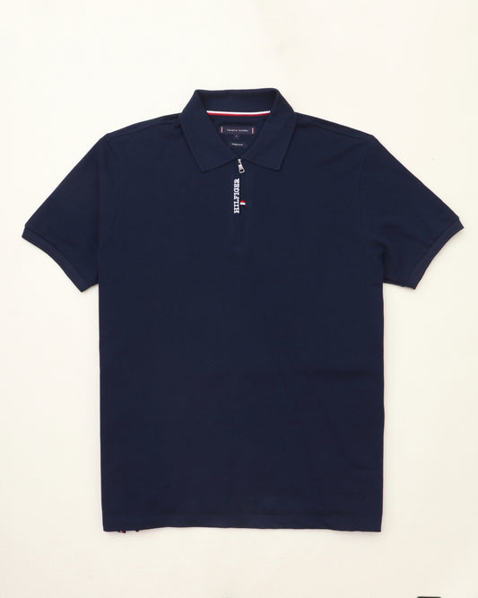 Polo shirt TH avec zip en coton piqué TH03