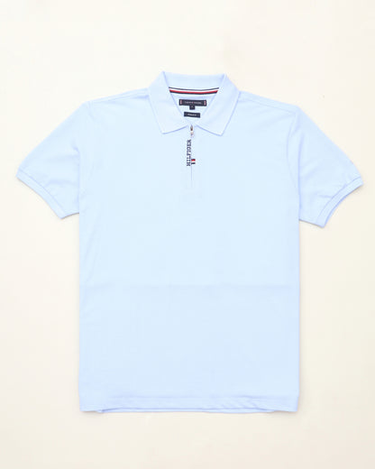 Polo shirt TH avec zip en coton piqué TH03