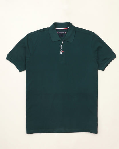 Polo shirt TH avec zip en coton piqué TH03