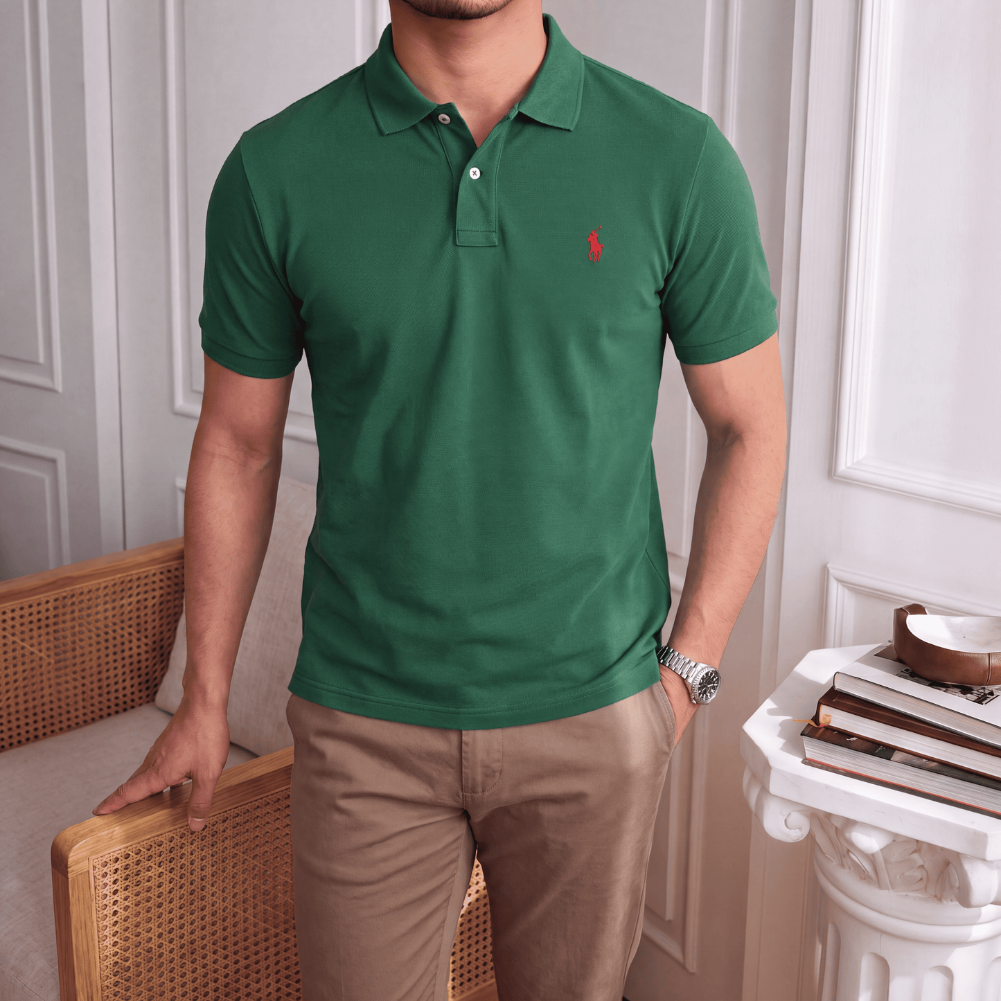 polo shirt en coton piqué rl05