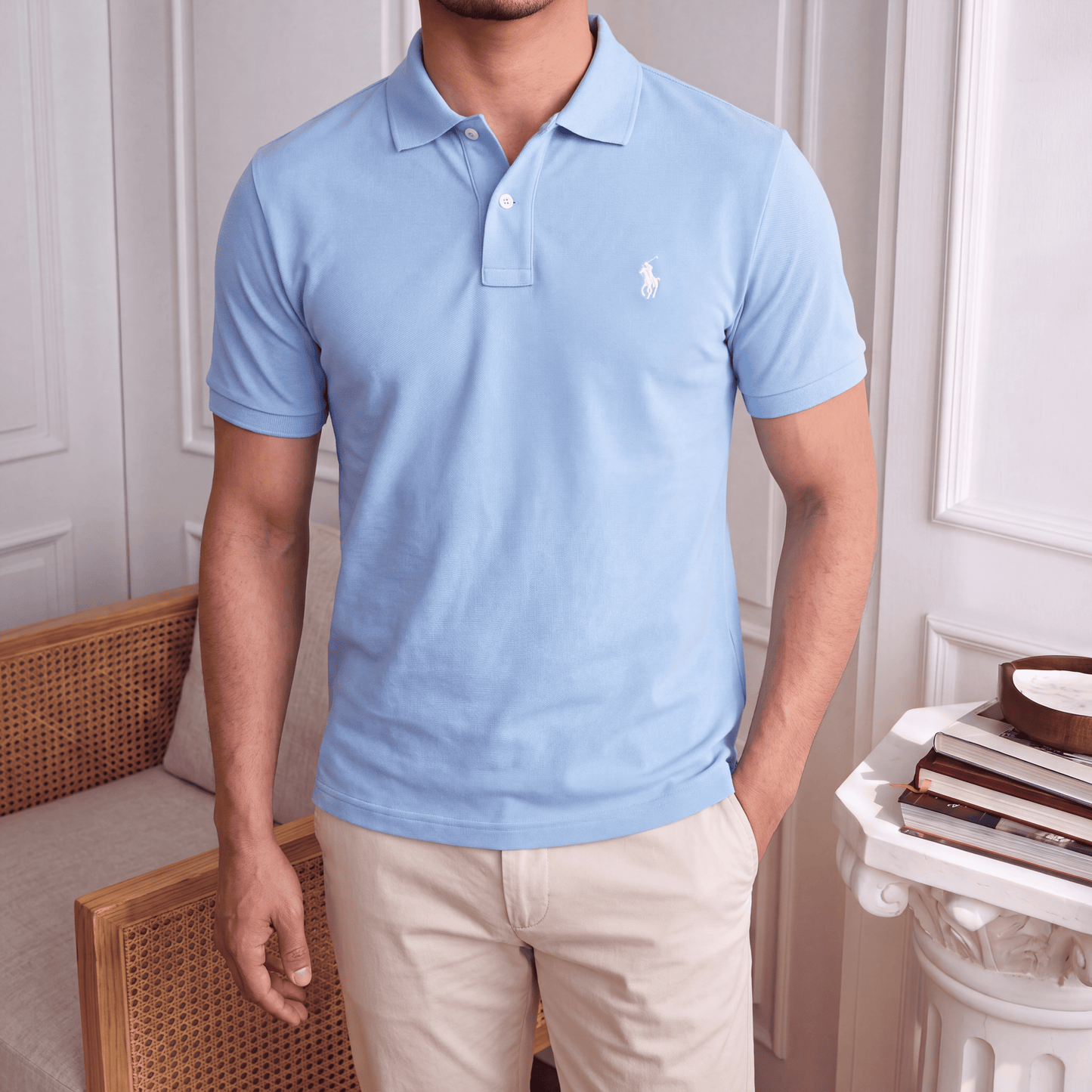 polo shirt en coton piqué rl05