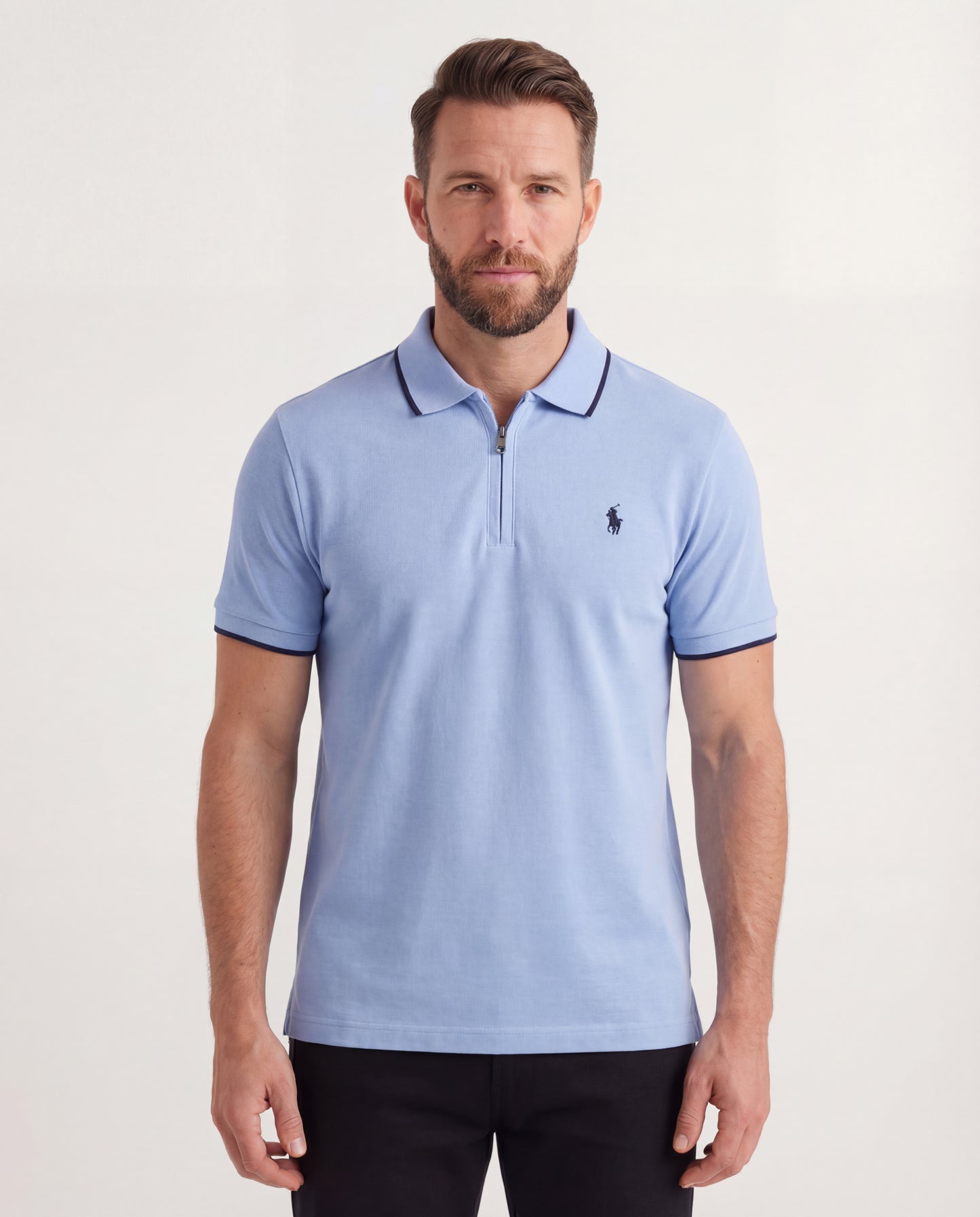 polo shirt rl avec zip en coton piqué rl02