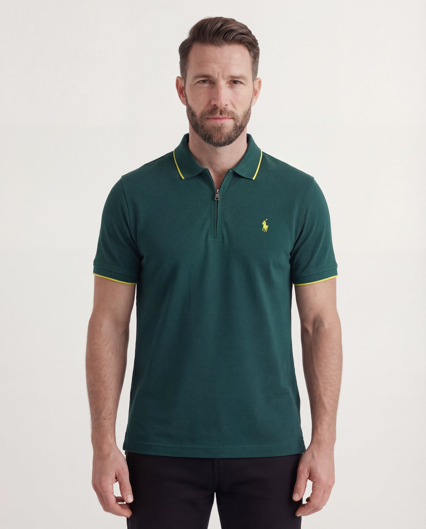 polo shirt rl avec zip en coton piqué rl02