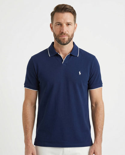 Polo shirt RL col V en coton piqué RL01