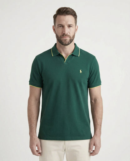 Polo shirt RL col V en coton piqué RL01