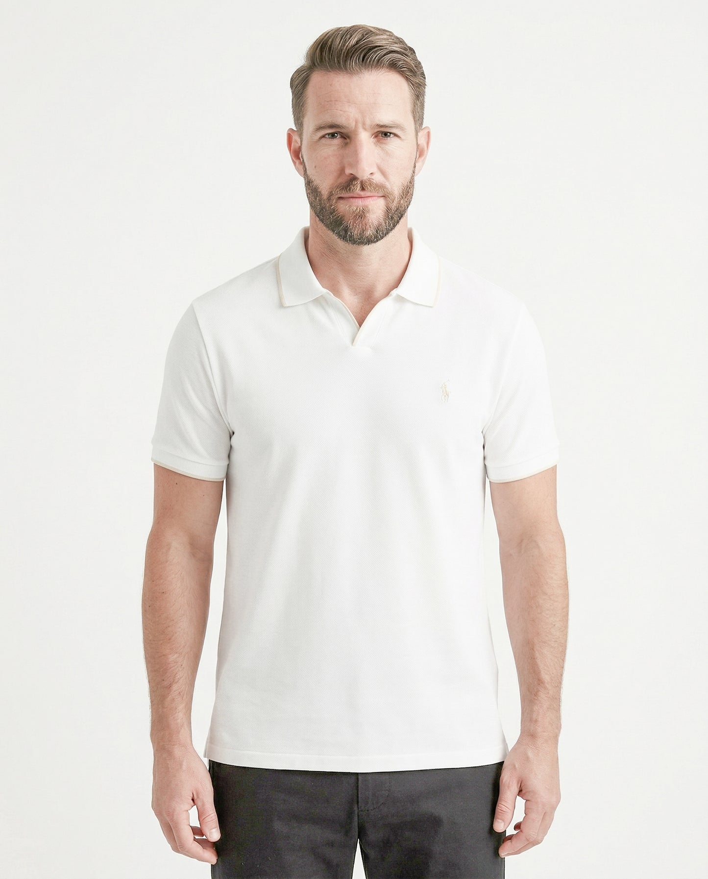 polo shirt rl col v en coton piqué rl01