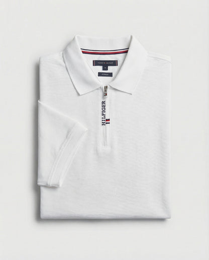 Polo shirt TH avec zip en coton piqué TH03