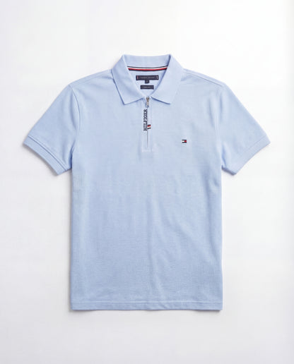 Polo shirt TH avec zip en coton piqué TH03
