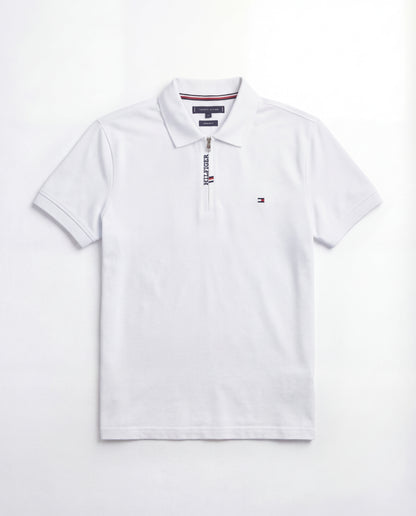 Polo shirt TH avec zip en coton piqué TH03