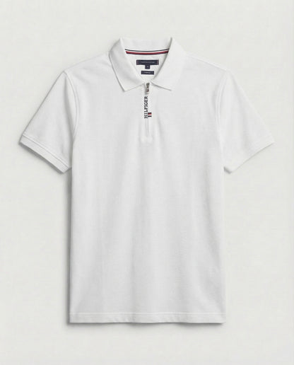 Polo shirt TH avec zip en coton piqué TH03