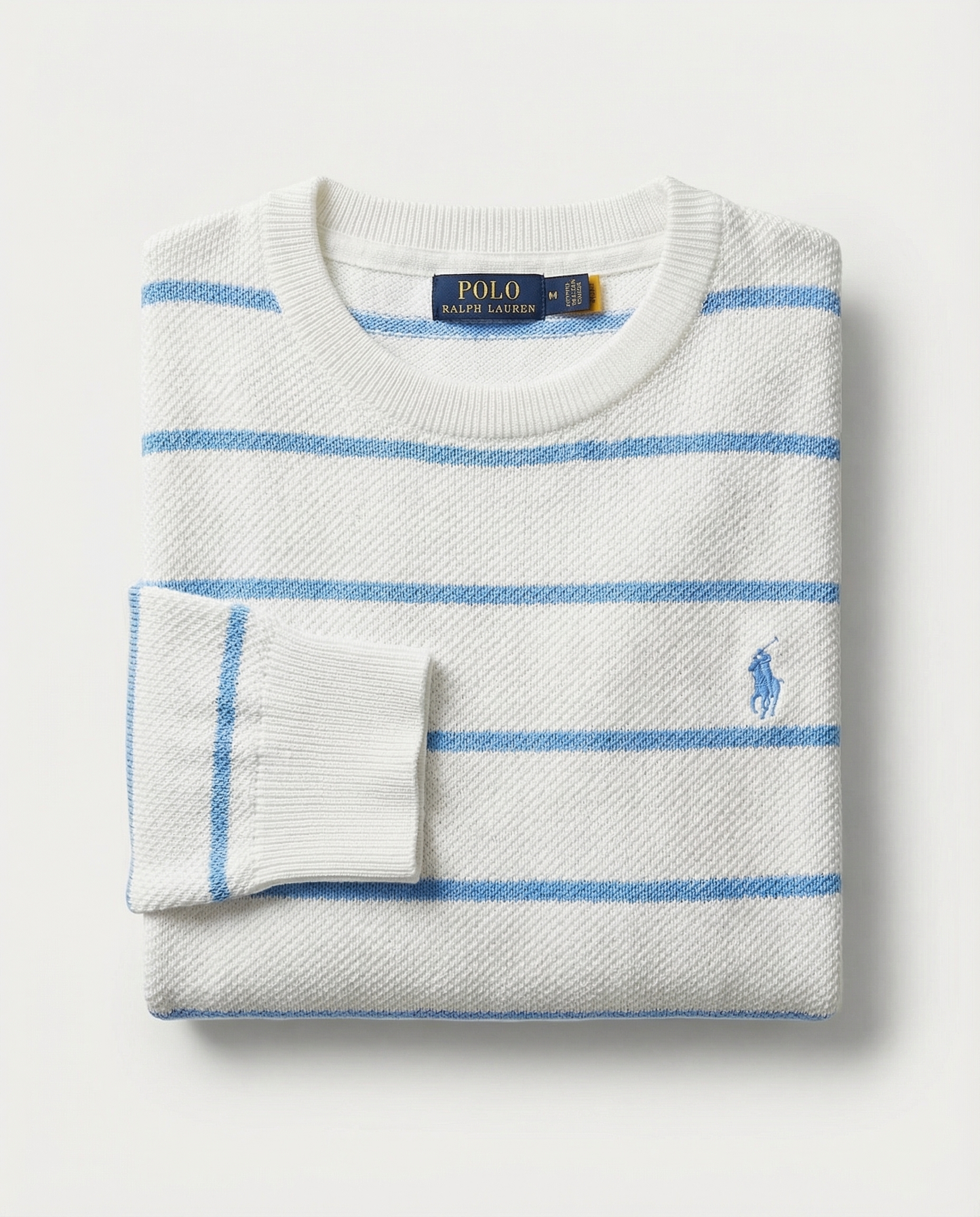 pull rl rayé en coton piqué