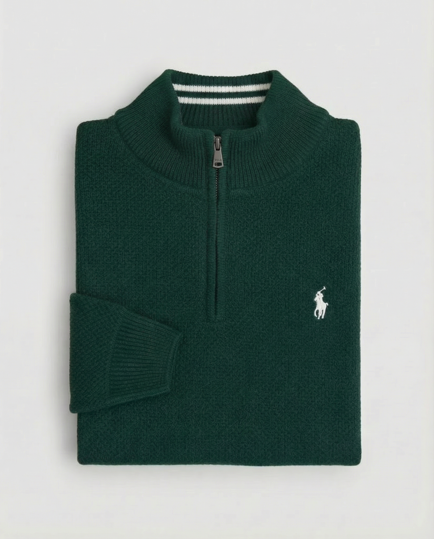 pull rl tricot pique demi-zip