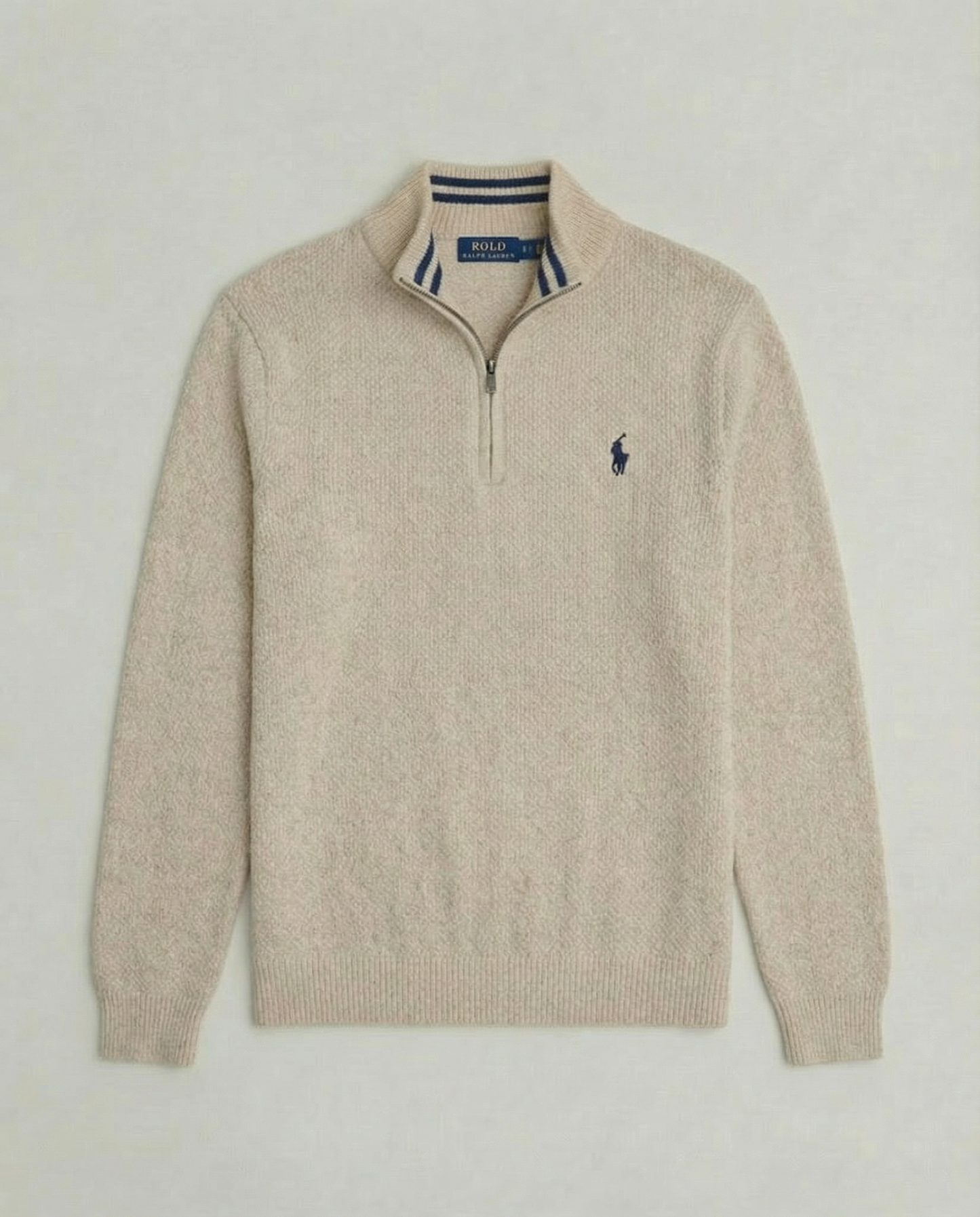 pull rl tricot pique demi-zip