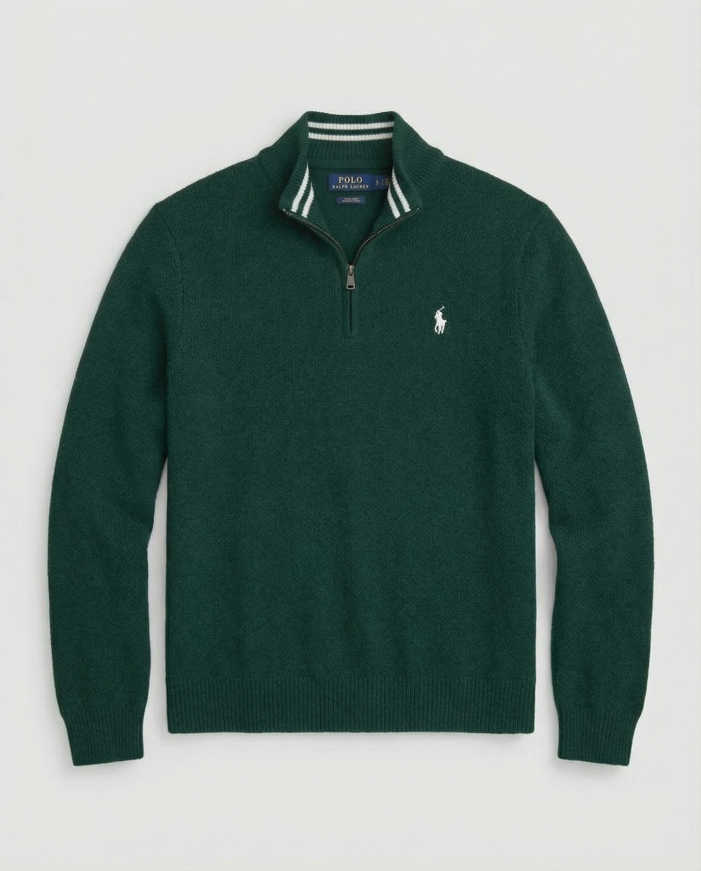 pull rl tricot pique demi-zip