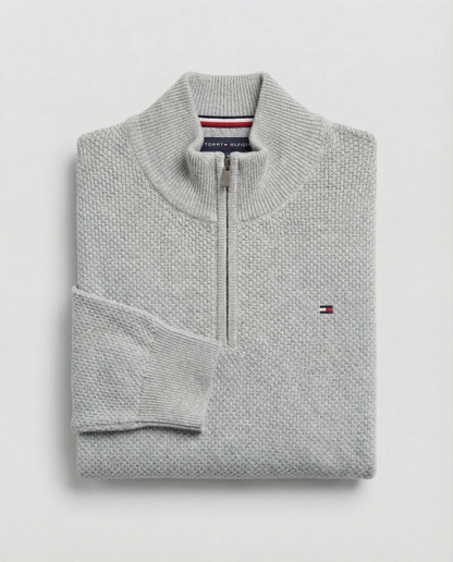 Pull TH tricot pique demi-zip