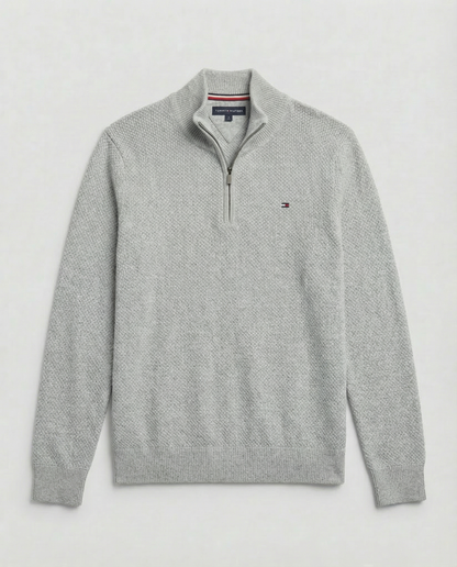 Pull TH tricot pique demi-zip