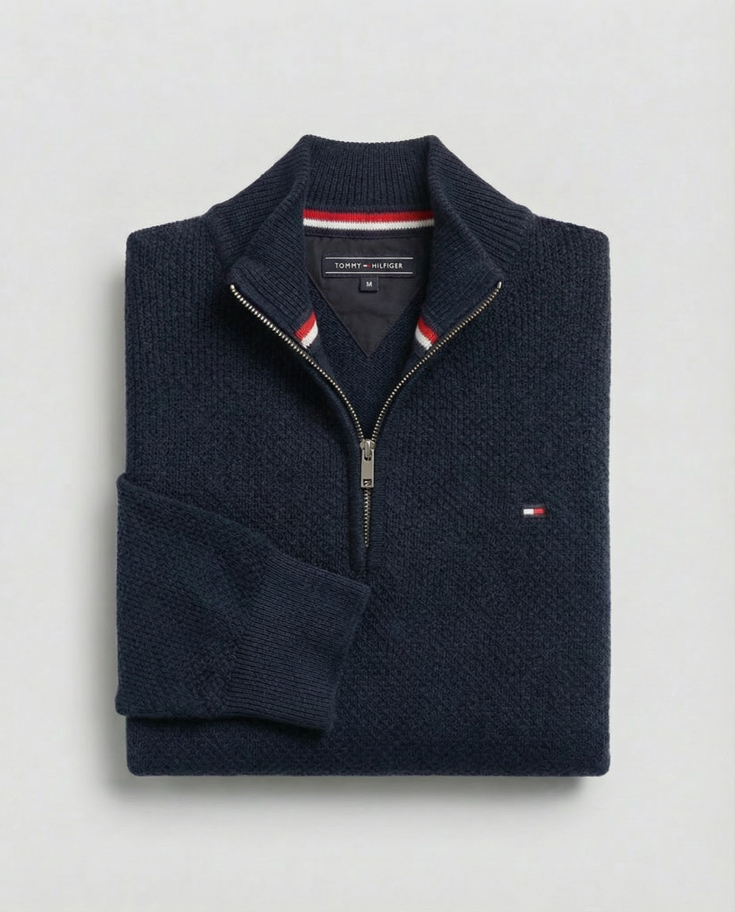 pull th tricot pique demi-zip