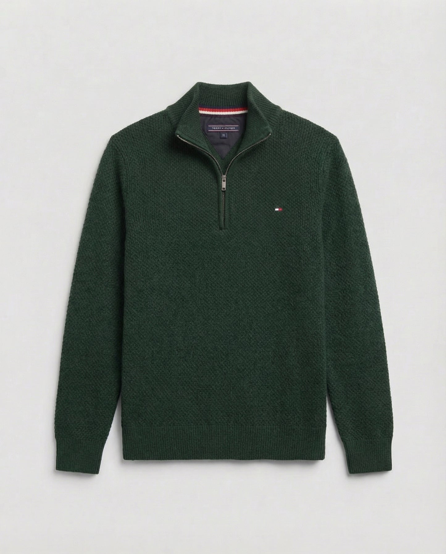 pull th tricot pique demi-zip