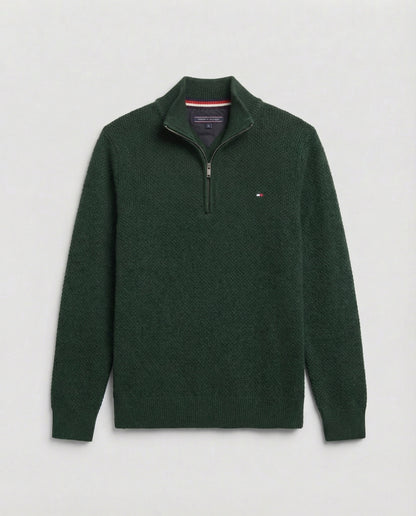 Pull TH tricot pique demi-zip