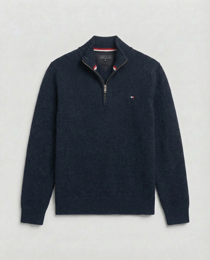 Pull TH tricot pique demi-zip