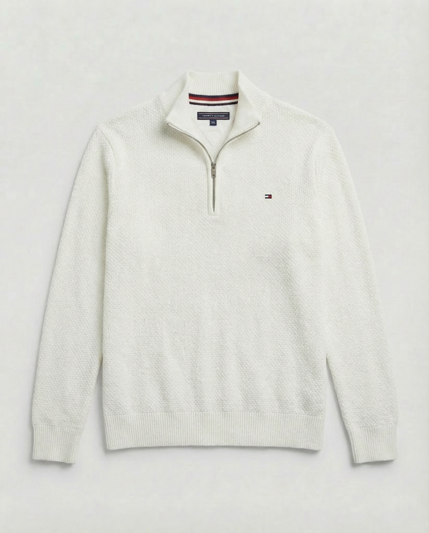 pull th tricot pique demi-zip