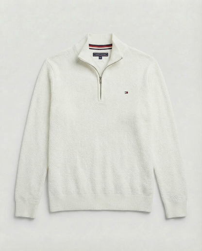 Pull TH tricot pique demi-zip