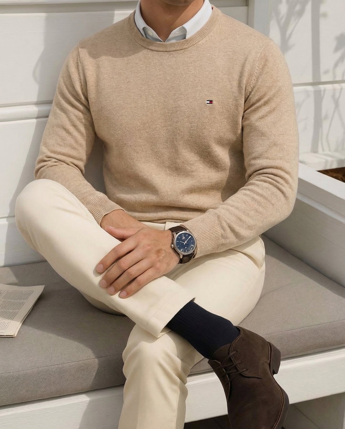 pull tmm avec cachemire à col ras-du-cou