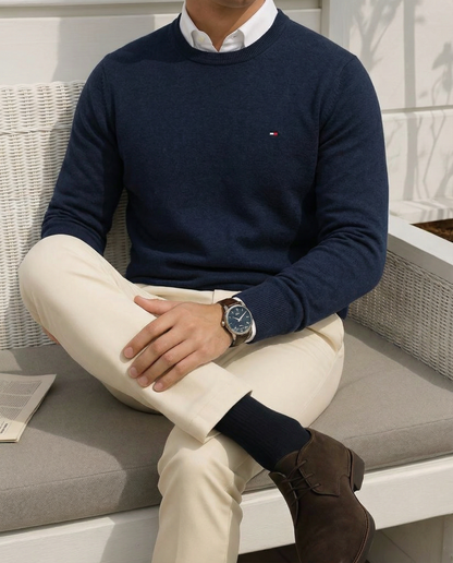 Pull TMM avec cachemire à col ras-du-cou