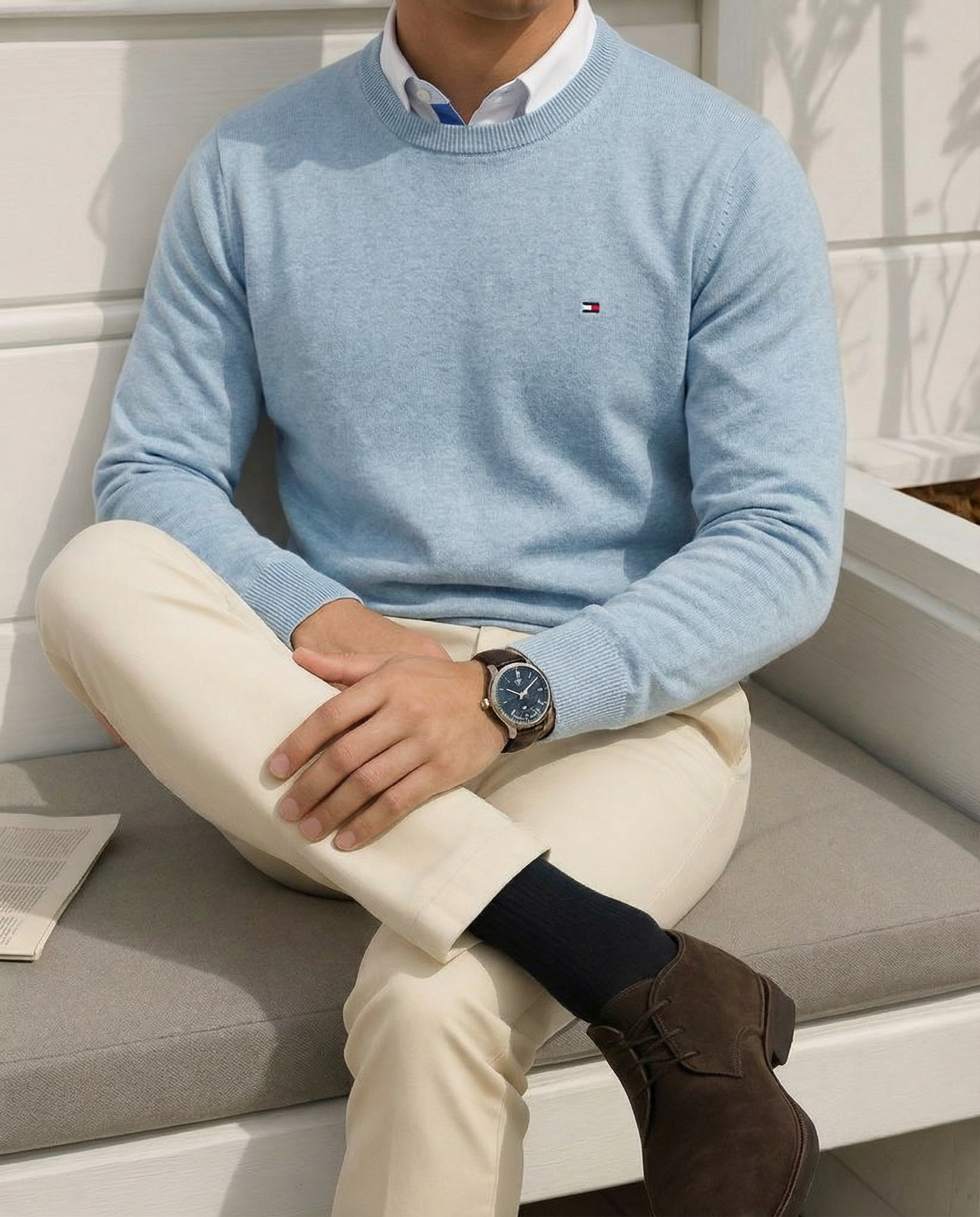 pull tmm avec cachemire à col ras-du-cou