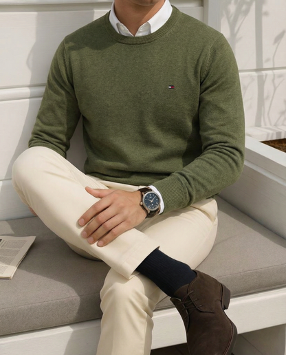 Pull TMM avec cachemire à col ras-du-cou