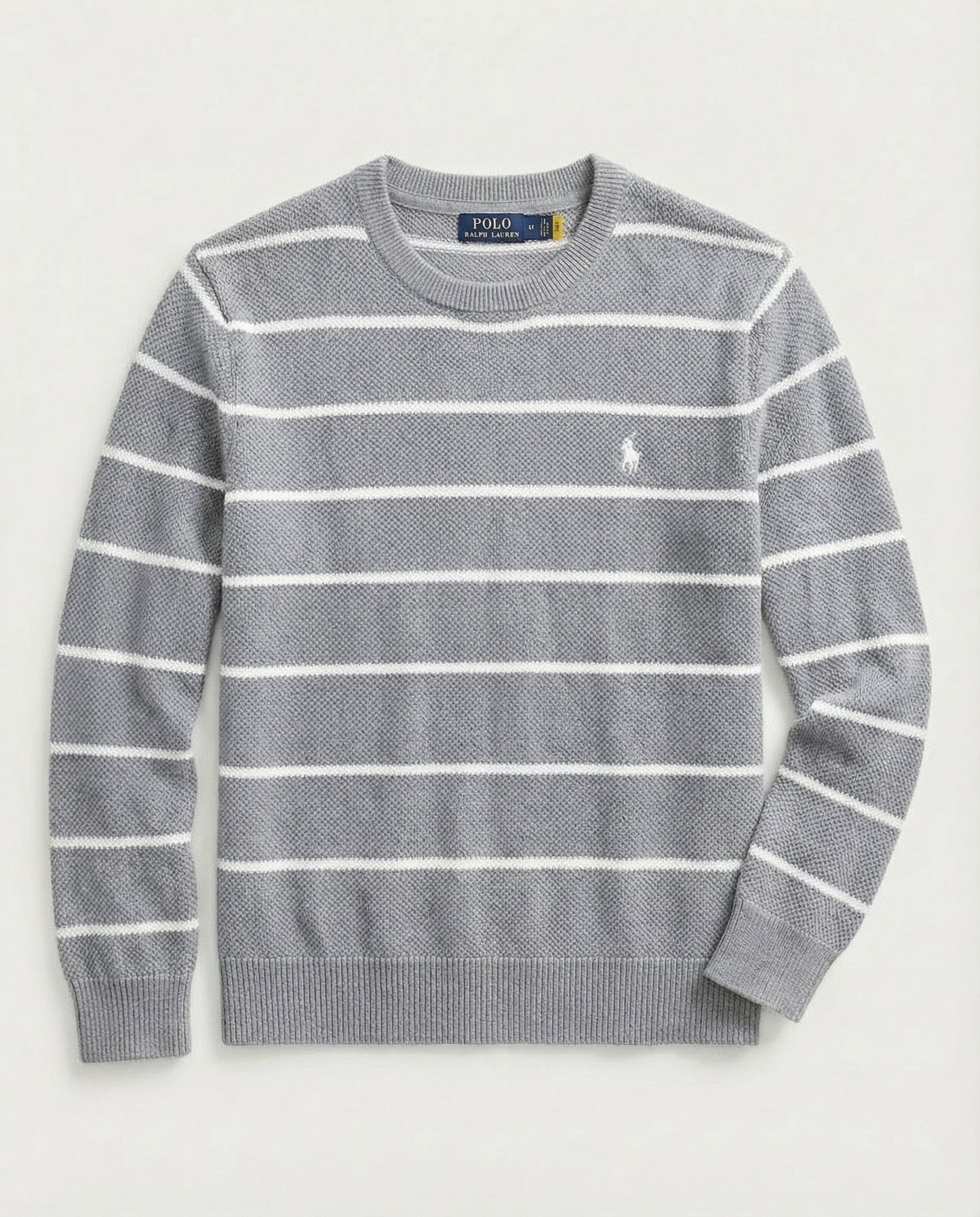 pull rl rayé en coton piqué