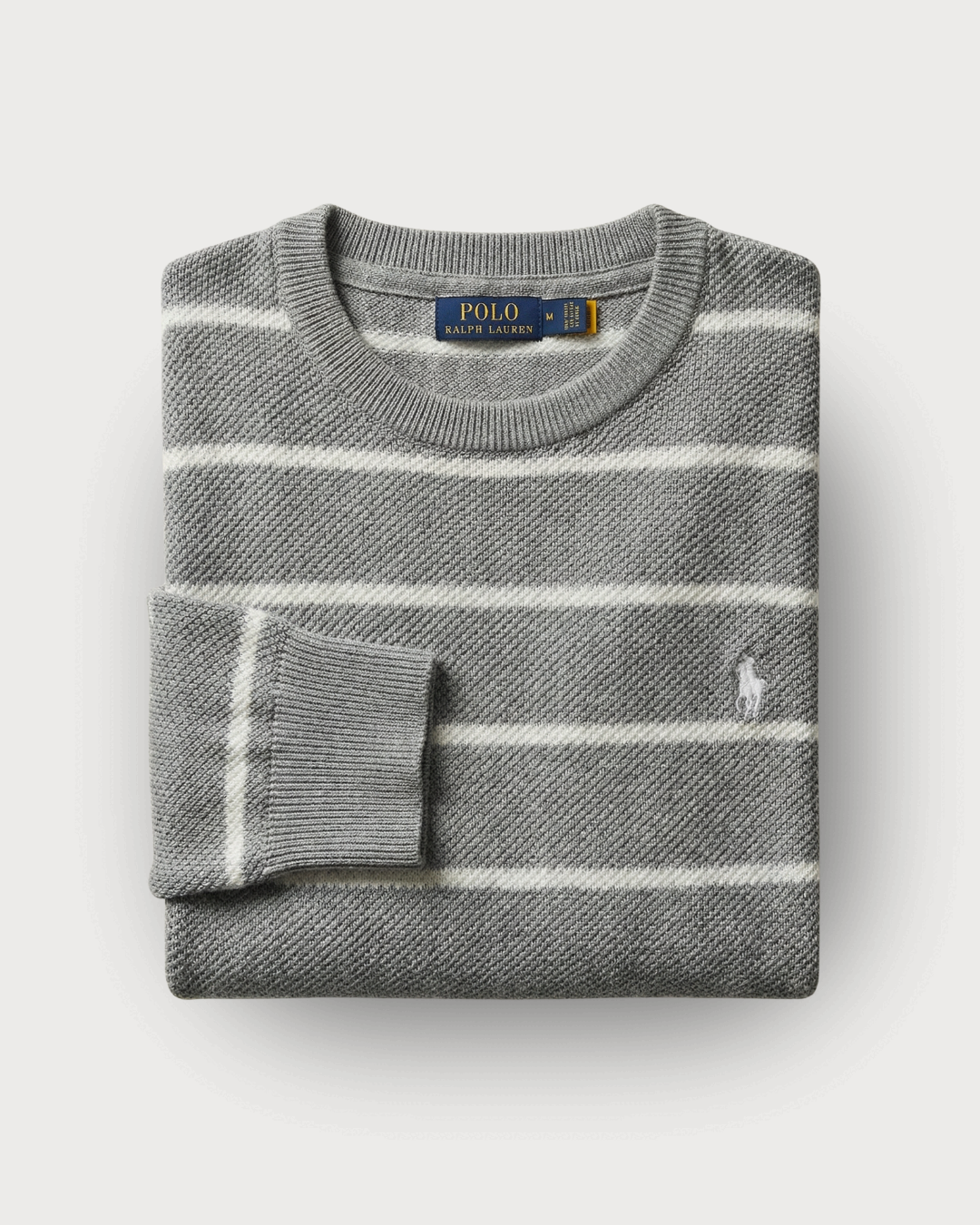 pull rl rayé en coton piqué