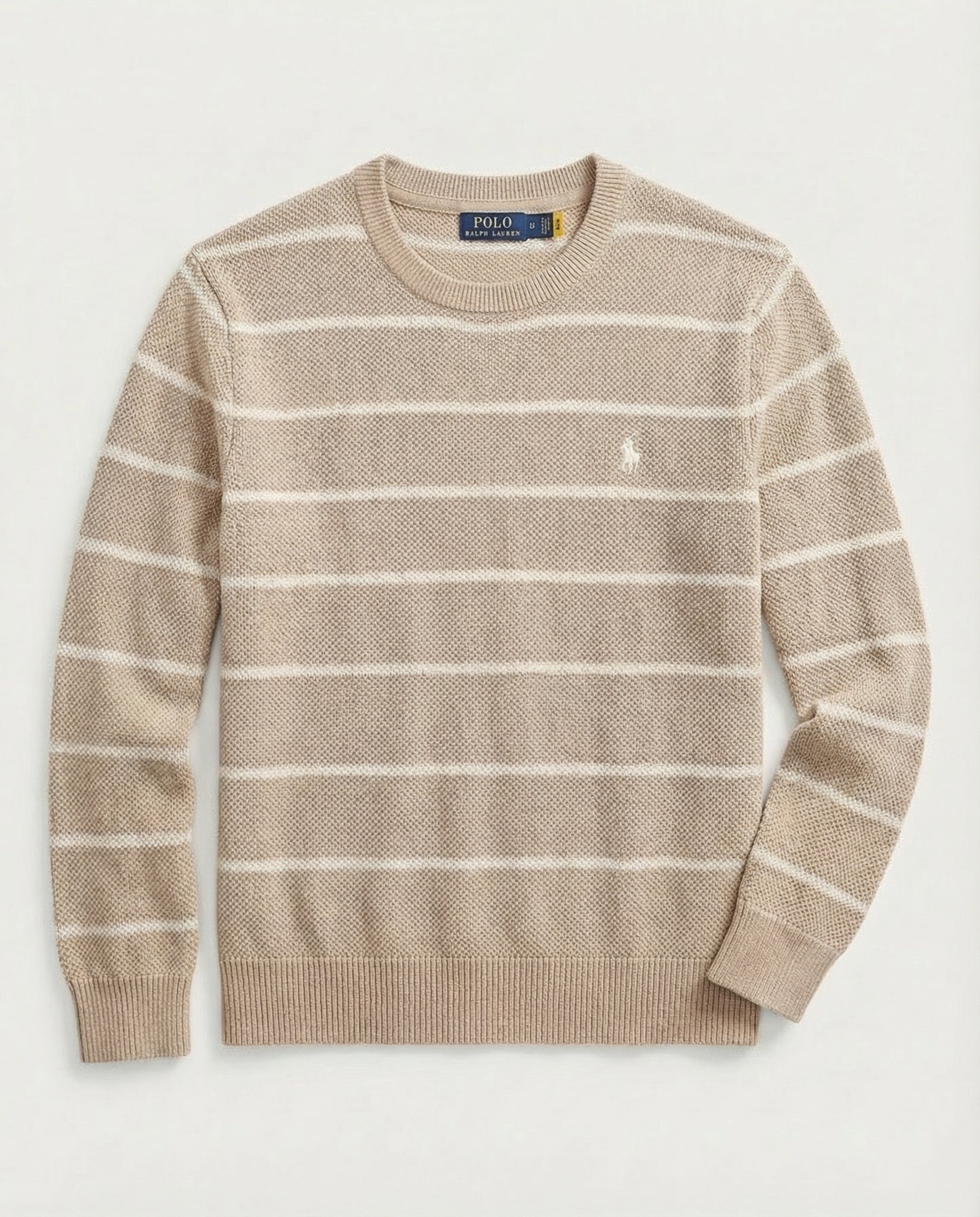 pull rl rayé en coton piqué