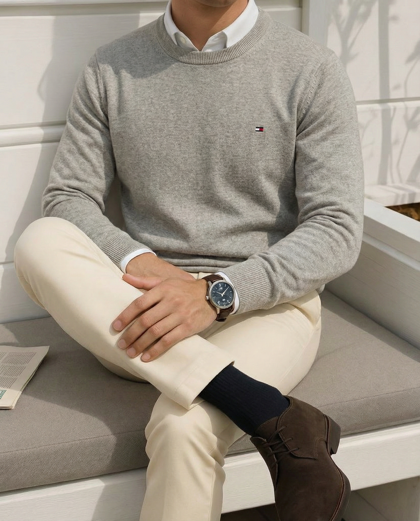 pull tmm avec cachemire à col ras-du-cou