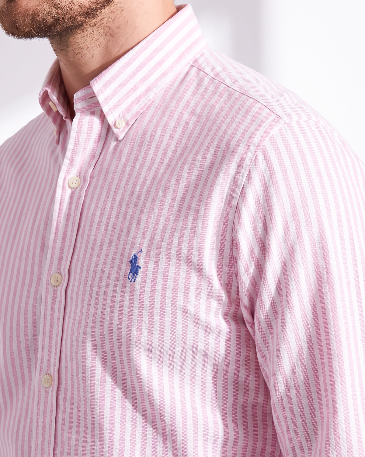 fitted striped rl shirt