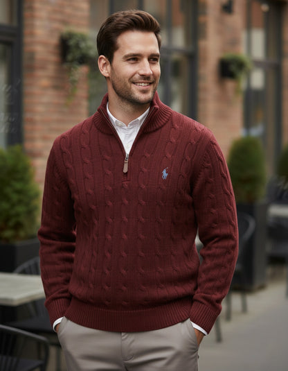 Pull RL torsadé demi-zip